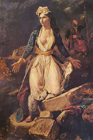 Eugene Delacroix Greece Expiring on the Ruins of Missolonghi oil painting image